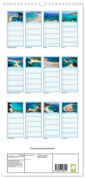 Traumstrände Griechenlands (CALVENDO Familienplaner 2026)