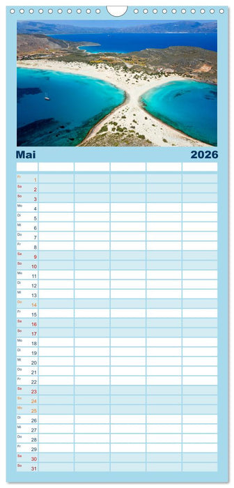 Traumstrände Griechenlands (CALVENDO Familienplaner 2026)