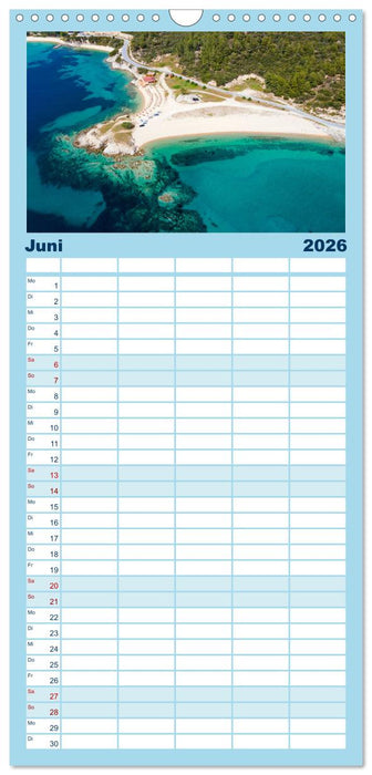 Traumstrände Griechenlands (CALVENDO Familienplaner 2026)