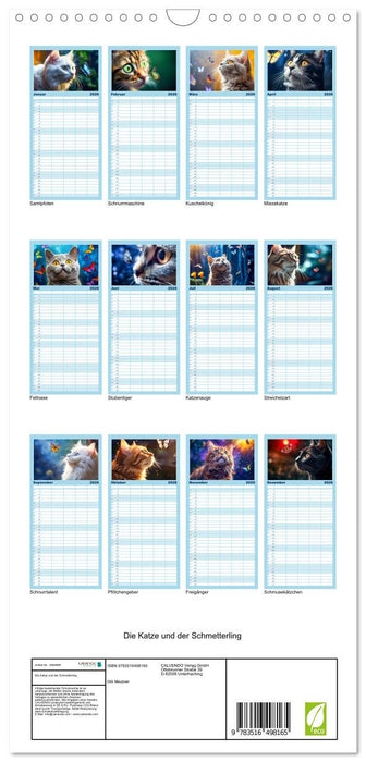 Die Katze und der Schmetterling (CALVENDO Familienplaner 2026)