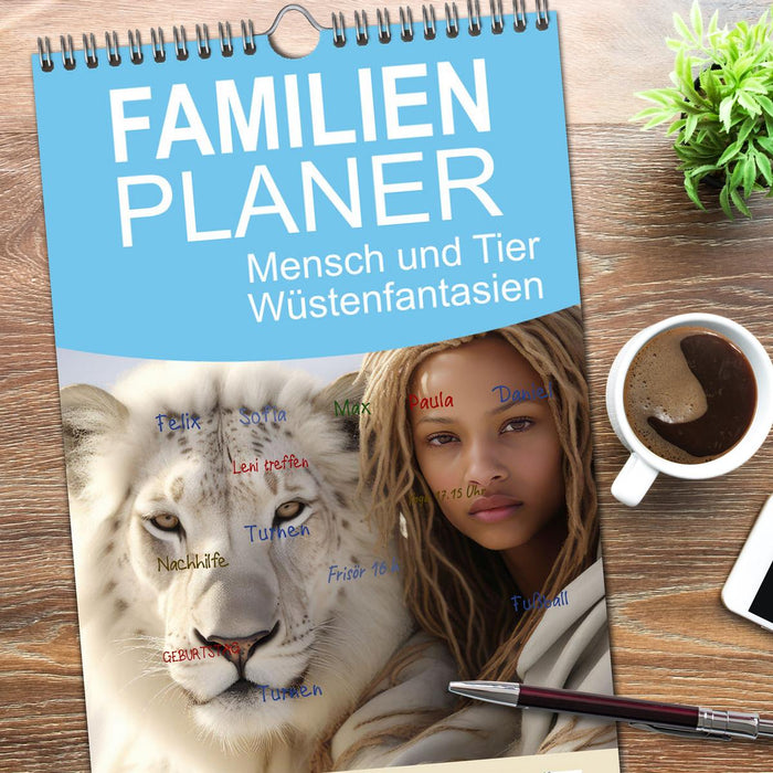 Mensch und Tier – Wüstenfantasien (CALVENDO Familienplaner 2026)