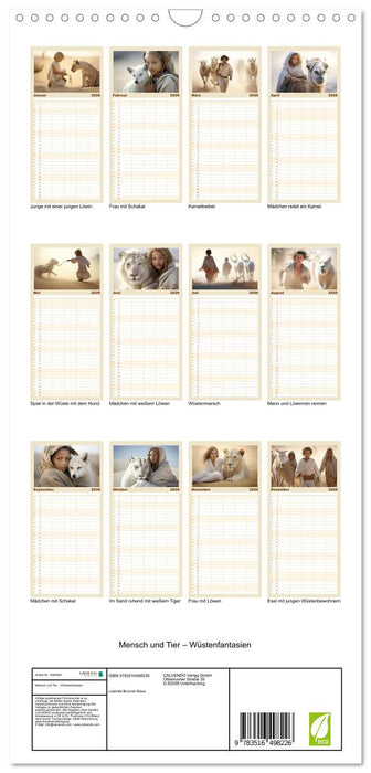 Mensch und Tier – Wüstenfantasien (CALVENDO Familienplaner 2026)