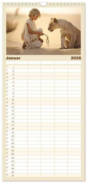 Mensch und Tier – Wüstenfantasien (CALVENDO Familienplaner 2026)
