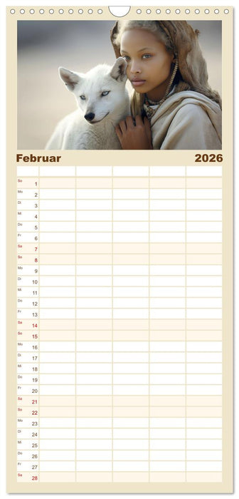 Mensch und Tier – Wüstenfantasien (CALVENDO Familienplaner 2026)