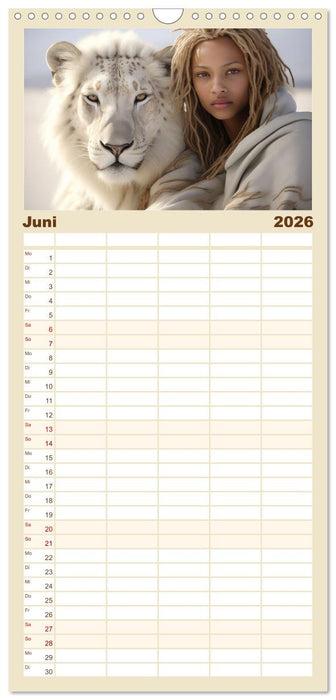 Mensch und Tier – Wüstenfantasien (CALVENDO Familienplaner 2026)