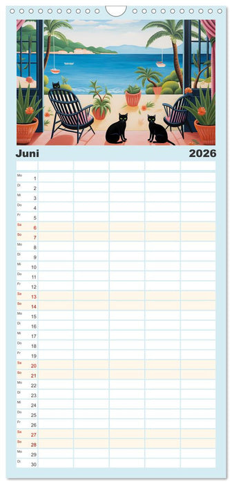 Kunstvolle Katzen (CALVENDO Familienplaner 2026)