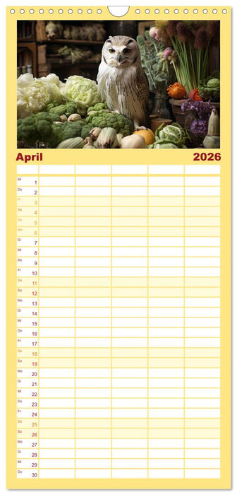 Stillleben mit Eule (CALVENDO Familienplaner 2026)