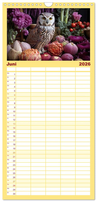 Stillleben mit Eule (CALVENDO Familienplaner 2026)