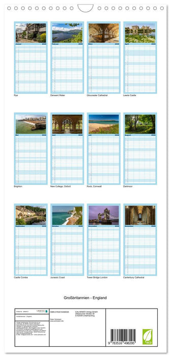 Großbritannien - England (CALVENDO Familienplaner 2026)