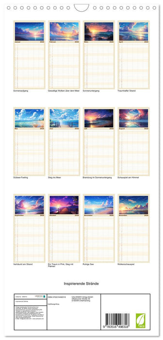Inspirierende Strände (CALVENDO Familienplaner 2026)