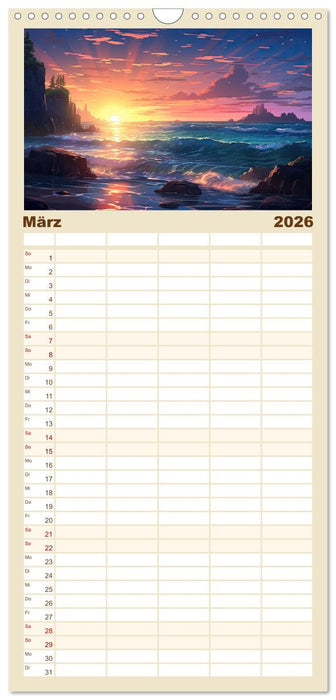 Inspirierende Strände (CALVENDO Familienplaner 2026)