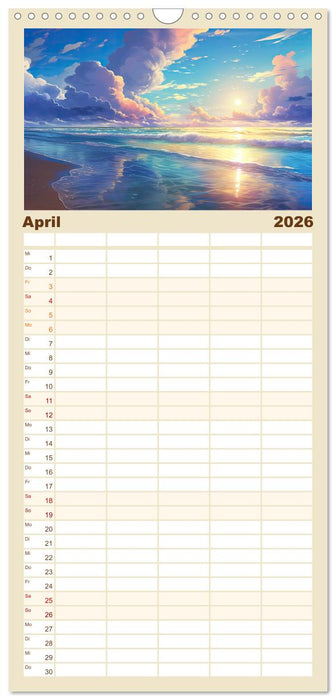 Inspirierende Strände (CALVENDO Familienplaner 2026)