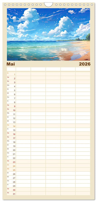 Inspirierende Strände (CALVENDO Familienplaner 2026)