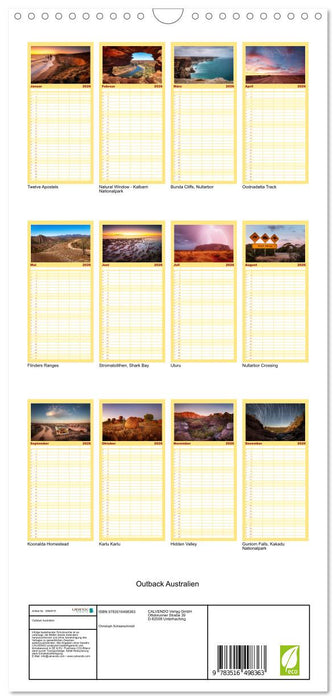 Outback Australien (CALVENDO Familienplaner 2026)