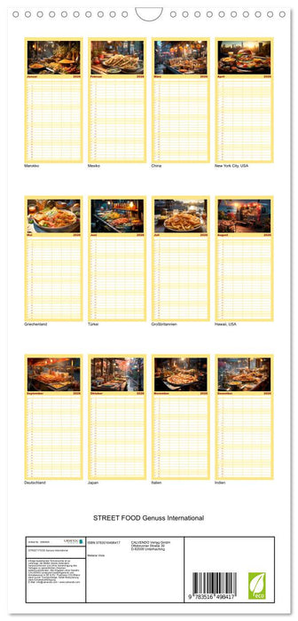 STREET FOOD Genuss International (CALVENDO Familienplaner 2026)