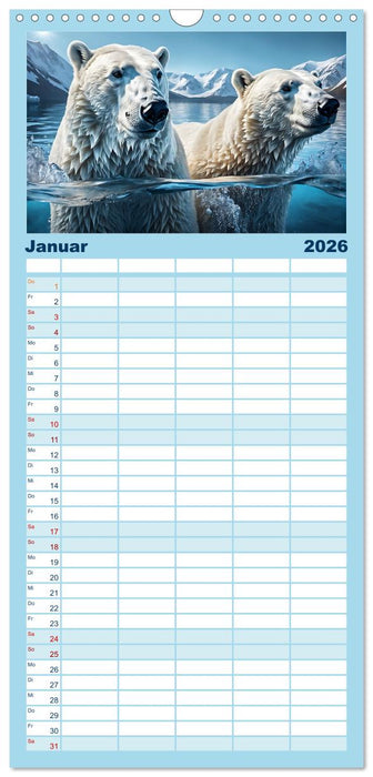 Im magischen Land der Eisbären (CALVENDO Familienplaner 2026)