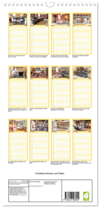 Fürstliche Küchen und Tafeln (CALVENDO Familienplaner 2026)