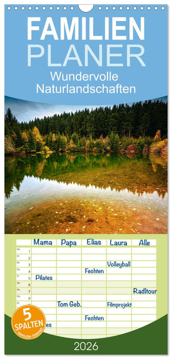 Wundervolle Naturlandschaften (CALVENDO Familienplaner 2026)