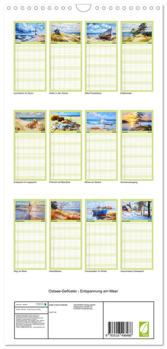 Ostsee-Geflüster - Entspannung am Meer (CALVENDO Familienplaner 2026)