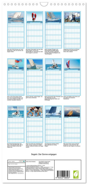 Segeln: Der Sonne entgegen (CALVENDO Familienplaner 2026)