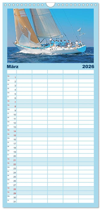 Segeln: Der Sonne entgegen (CALVENDO Familienplaner 2026)