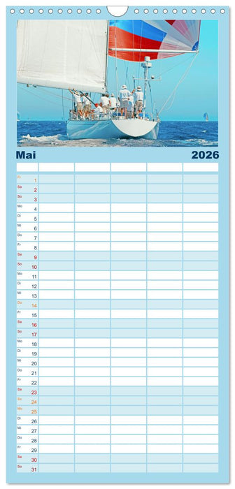 Segeln: Der Sonne entgegen (CALVENDO Familienplaner 2026)