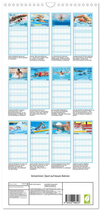 Schwimmen: Sport auf blauen Bahnen (CALVENDO Familienplaner 2026)