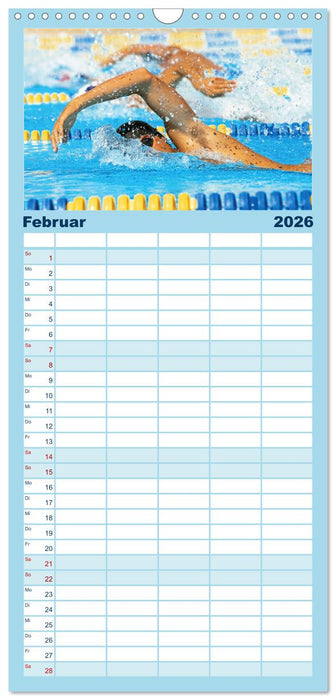 Schwimmen: Sport auf blauen Bahnen (CALVENDO Familienplaner 2026)