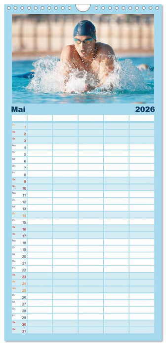 Schwimmen: Sport auf blauen Bahnen (CALVENDO Familienplaner 2026)