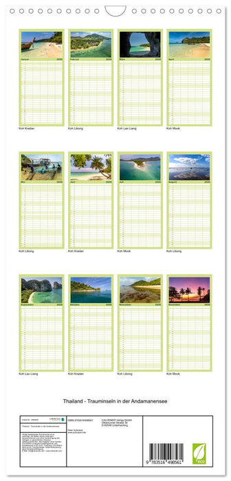 Thailand - Trauminseln in der Andamanensee (CALVENDO Familienplaner 2026)