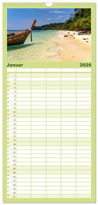 Thailand - Trauminseln in der Andamanensee (CALVENDO Familienplaner 2026)