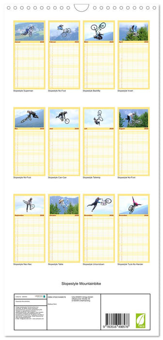 Slopestyle Mountainbike (CALVENDO Familienplaner 2026)