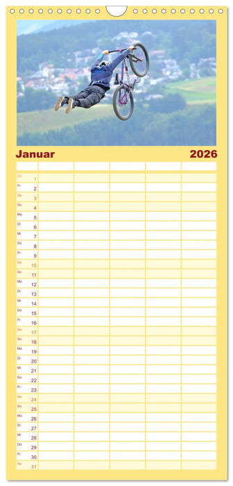 Slopestyle Mountainbike (CALVENDO Familienplaner 2026)