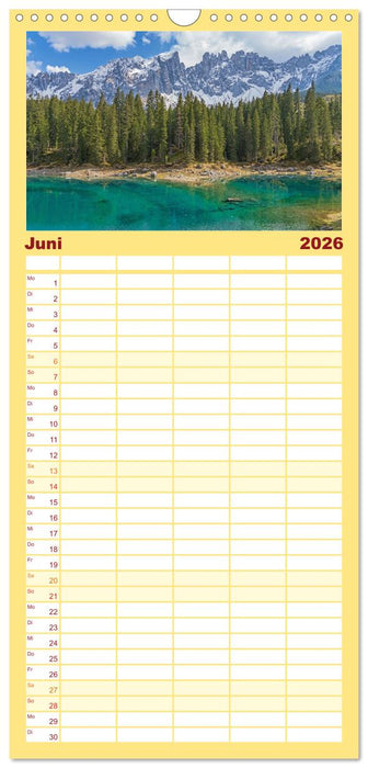 Südtirol - Von Meran bis zum Pragser Wildsee (CALVENDO Familienplaner 2026)