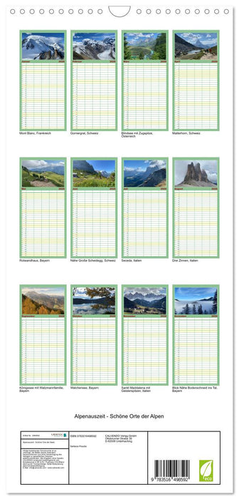 Alpenauszeit - Schöne Orte der Alpen (CALVENDO Familienplaner 2026)