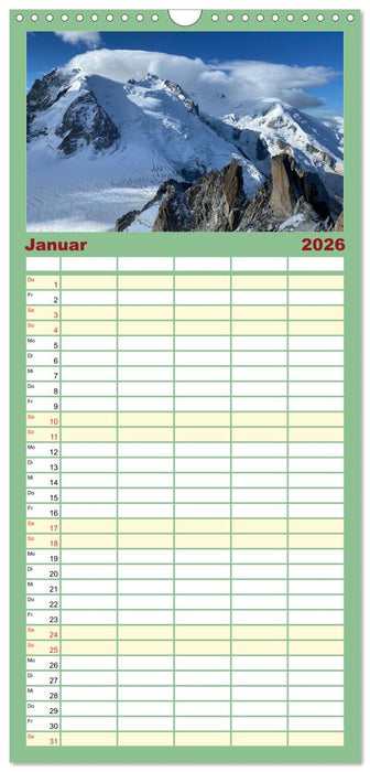 Alpenauszeit - Schöne Orte der Alpen (CALVENDO Familienplaner 2026)