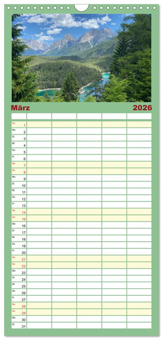 Alpenauszeit - Schöne Orte der Alpen (CALVENDO Familienplaner 2026)