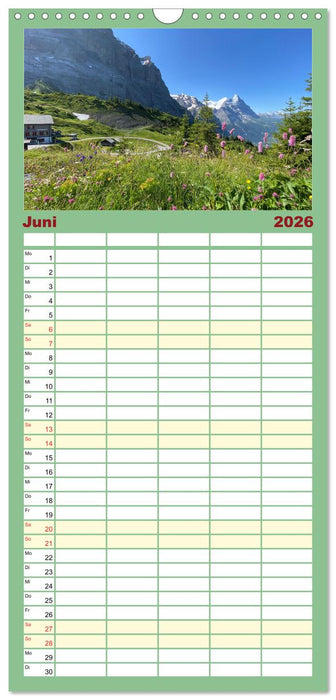 Alpenauszeit - Schöne Orte der Alpen (CALVENDO Familienplaner 2026)