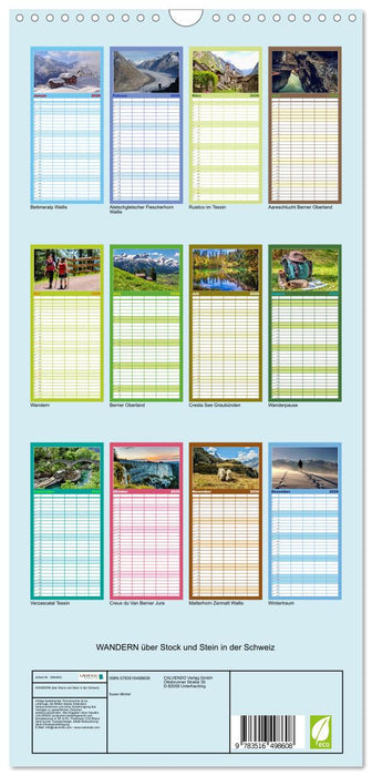 WANDERN über Stock und Stein in der Schweiz (CALVENDO Familienplaner 2026)