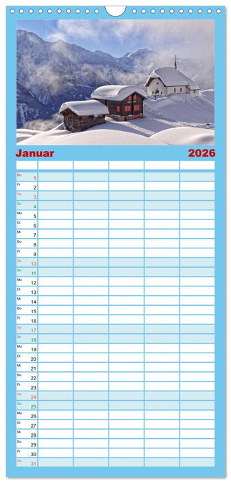 WANDERN über Stock und Stein in der Schweiz (CALVENDO Familienplaner 2026)