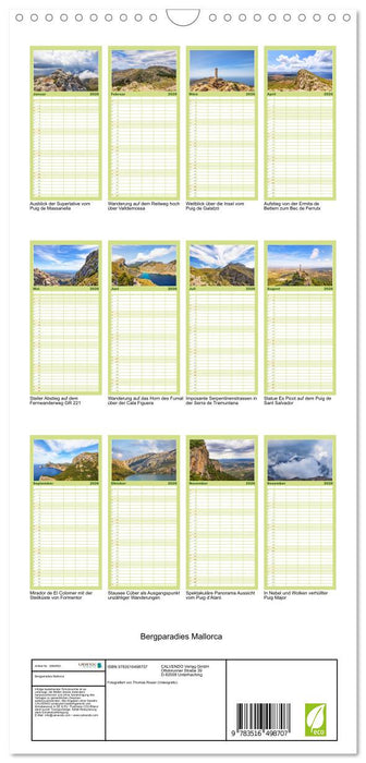 Bergparadies Mallorca (CALVENDO Familienplaner 2026)
