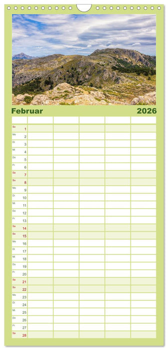 Bergparadies Mallorca (CALVENDO Familienplaner 2026)