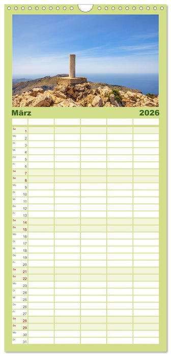 Bergparadies Mallorca (CALVENDO Familienplaner 2026)