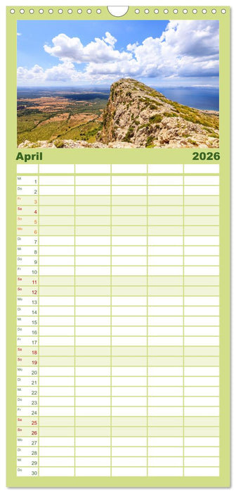 Bergparadies Mallorca (CALVENDO Familienplaner 2026)