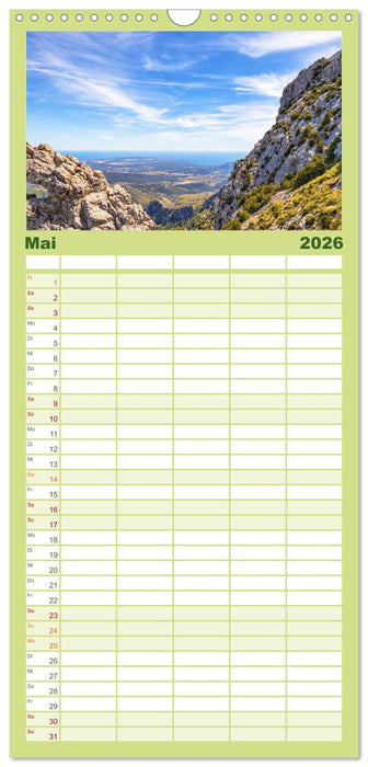 Bergparadies Mallorca (CALVENDO Familienplaner 2026)