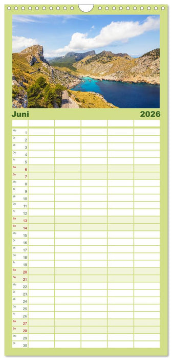 Bergparadies Mallorca (CALVENDO Familienplaner 2026)