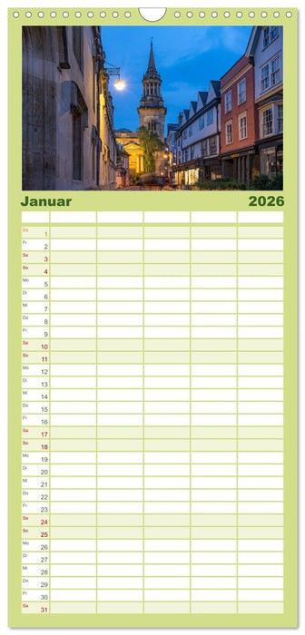 England - Oxford (CALVENDO Familienplaner 2026)