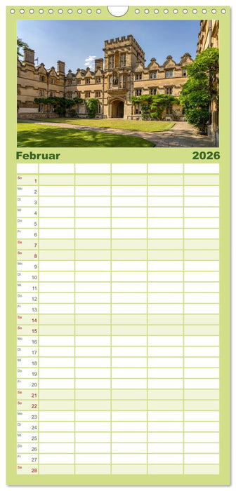 England - Oxford (CALVENDO Familienplaner 2026)