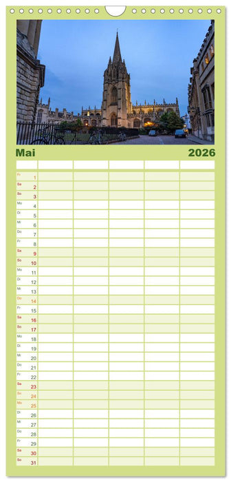 England - Oxford (CALVENDO Familienplaner 2026)