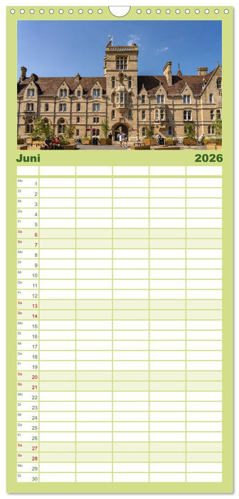 England - Oxford (CALVENDO Familienplaner 2026)